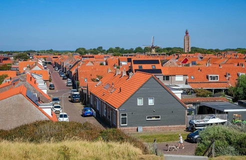 Westkapelle, Zeeland, Netherlands - Westkapelle. In the background the lighthouse 't Hoge Licht and