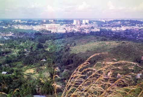 View of high density blocks of flats from Mount Faber, Singapore, southeast Asia, 1965