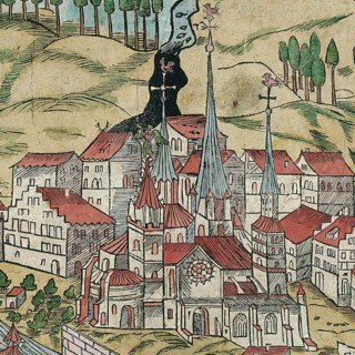 The Cathedral of Basel, c. 1690, Switzerland, Historical, digitally restored reproduction from a