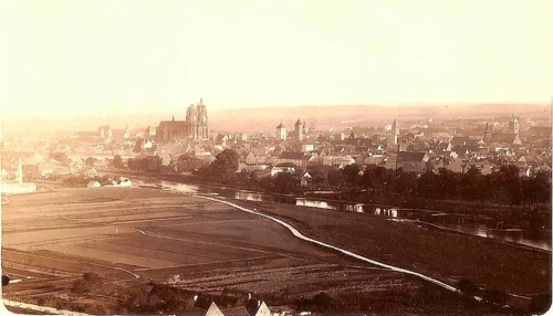 The city of Regensburg in 1866, Bavaria, Germany, Historical, digitally restored reproduction from