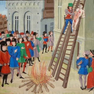 The Execution of Hugh le Despenser, from a manuscript by Jean Froissart, 1470, Sir Hugh le