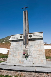 Memorial erected next to the Alpine Pass border pass Little St. Bernard for the people from France