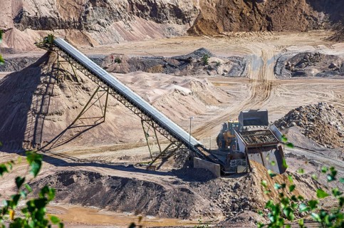 View of the sand pit of the company Radasand AB in Rada, Lidköping, Västergötland, Västra Götalands