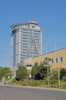 Modern high-rise city hotel and vehicle museum, Congress Centrum, congress, centre, convention