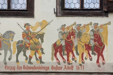 Historic Schlundhaus, monument to the entry of the Swedish King Gustav II Adolf into Schmalkalden