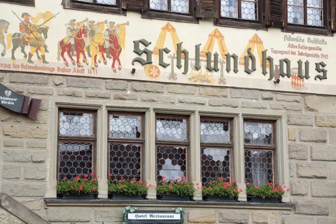 Historic Hotel Schlundhaus, monument to the entry of the Swedish King Gustav II Adolf into