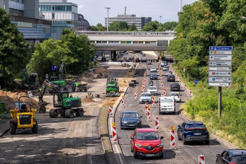 Rehabilitation of the B8, Europaring, in the city centre of Leverkusen, major infrastructure