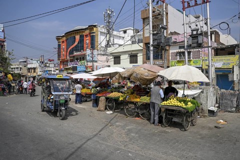 Street scene, market, Ramnagar, Uttarakhand state, India