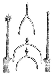 Spurs from around 1460 from the Tower Collection, from the book The British Army, 1868, Historical,