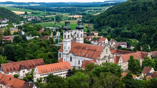 Zwiefalten Monastery, former Benedictine abbey. Tourist landmark on the southern foothills of the