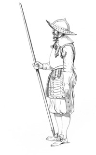 A lancer from the time of Chromwell, from the book The British Army, 1868, Historical, digitally