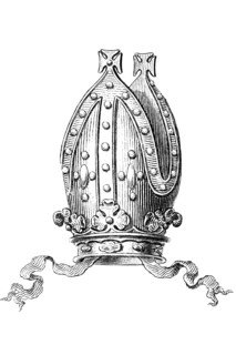 Mitre, the traditional liturgical headdress of the bishops of many Christian churches, Historic,