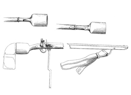 Fusiliers with locks for throwing grenades, flintlock rifle, firearms of the 17th - 19th century,