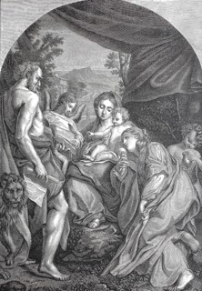 Madonna with Child and Saints Jerome and Mary Magdalene, woodcut after an oil painting by the