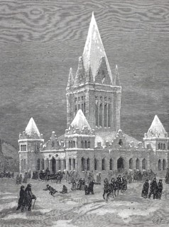 The Ice Palace in Montreal, 1880, Winter in Canada, Historical, digitally restored reproduction