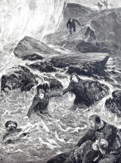 The Brave Rescue by Mrs Wright and Miss Jessie Ace from the Men of the Mumbles Lifeboat at Mumbles