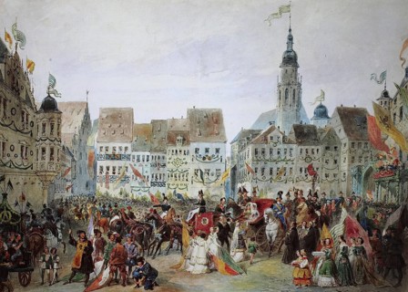 Entry of the Hereditary Prince of Saxony, Coburg and Gotha with his bride, 14 May 1842, Coburg,