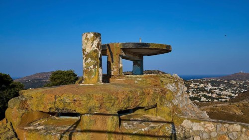 An abandoned concrete observation point high above the coast with sweeping views, Lost Place, Lago