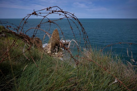 Barbed wire, Pointe du Hoc, memorial, memorial for US Rangers, Cricqueville-en-Bessin, D-Day,