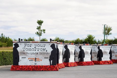 Installation, Standing with Giants, honours the victims of the fallen British soldiers by