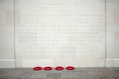 Inscription, King George VI's speech on the landing of the Allied troops, British Normandy