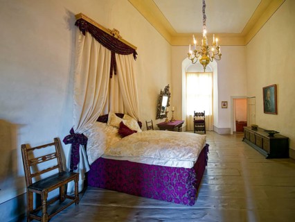 Bedchamber, Museum Zeitzer Schloss Moritzburg, early baroque style, interior, Zeitz, Saxony-Anhalt,