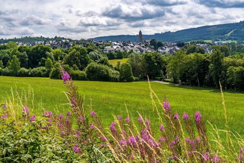 Landscape along the Sauerlandring cycle path, an 84 km long circular cycle path between the towns