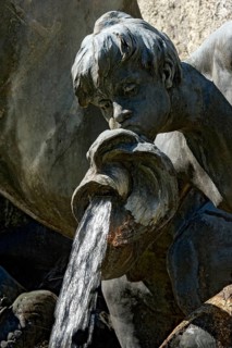 Triton at the Neptune Fountain, Rococo-style sculpture, Linderhof Palace Park, UNESCO World
