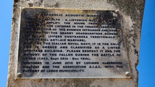 Memorial plaque on a concrete structure with historical information, Lost Place, Air Defence