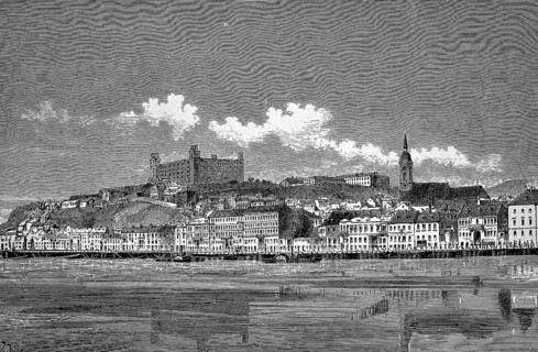 Capital Bratislava or Pressburg on the Danube, landmark Bratislava or Pressburg Castle, Slovakia,