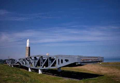 Metal road section, bridge, to connect the pontoons, Mulberry B Harbour, Mulberry Harbour, Port