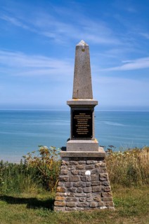 Memorial, monument in honour of the naval battle La Bataille d'Arromanches against three English