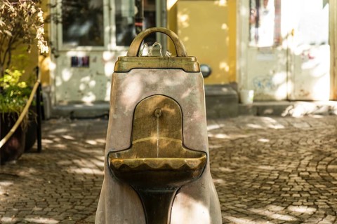 Drinking water fountain in the city centre of Vienna, Austria