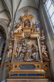 Altar in a side chapel in Überlingen Minster, St Nicholas, built in 1350 and 1576 in the late