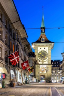 Bern Old Town with Zytglogge at night City in Bern, Switzerland
