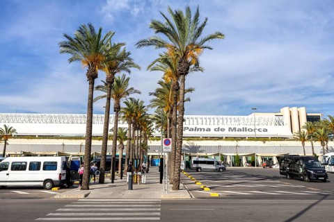 Terminal of the airport Aeropuerto de Palma de Majorca, Spain