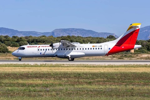 An ATR 72-600 aircraft of Iberia Regional Air Nostrum with the registration EC-LRR at Palma de