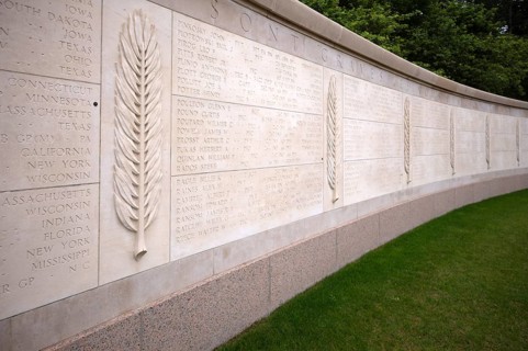Wall of the Missing, wall with the names of missing US soldiers, military cemetery, American