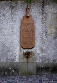 Remembrance, commemoration, memorial plaque in thanks for the liberation from the National