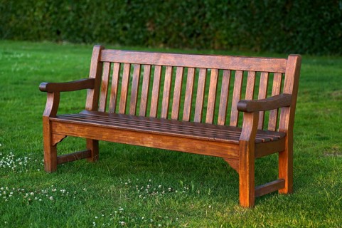 Bench, wooden bench, British and German military cemetery, Cimetière militaire britannique, D-Day,
