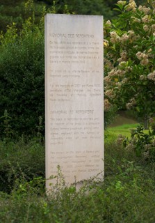 Stelae at the Mémorial des Réporters, memorial to the freedom of the press, memorial to journalists