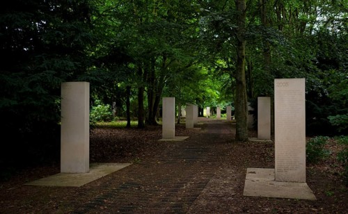 Stelae at the Mémorial des Réporters, memorial to the freedom of the press, memorial to journalists