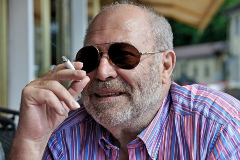 Portrait of an elderly gentleman with a beard, sunglasses and a cigarette in his hand, Tegernsee,
