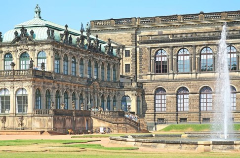 Partial view, Building, Dresden Zwinger, Baroque architecture, Dresden, Germany