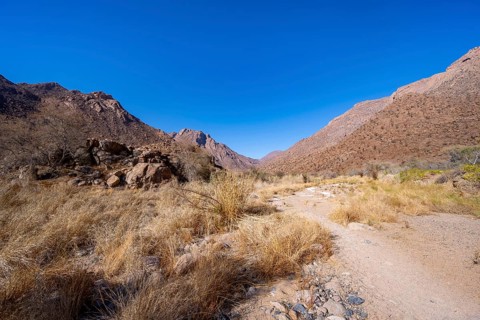 Tsisab Gorge, White Lady Trail, desert landscape, Brandberg, Erongo, Damaraland, Namibia