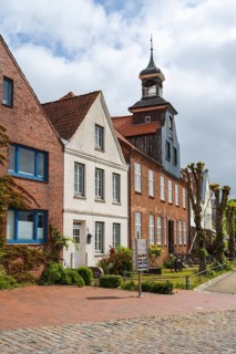 Former skipper's house, historic building in the historic harbour, Tönning, North Frisia,