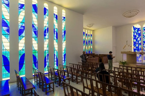 Interior view of the chapel, Chapelle du Rosaire de Vence, Chapelle Matisse, artist Henri Matisse,