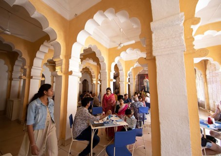 Café in the Mehrangarh or Meherangarh Fort, Jodhpur, Rajasthan, India