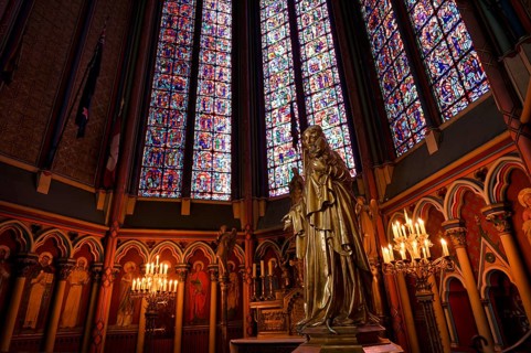 Interior view, Madonna, Madonna statue, Chapel Chapelle Saint-Jacques-le-Majeur, also Sacré-Coeur,