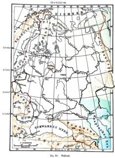 Russia, historical geographical map, topography, Arctic Ocean, Black Sea, Baltic Sea, Caucasus,